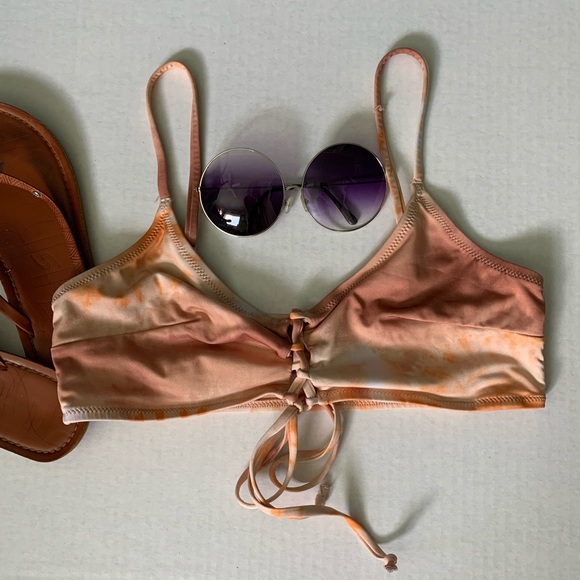 H&M Other - H&M Orange Tie Dye Lace Up Bikini Top